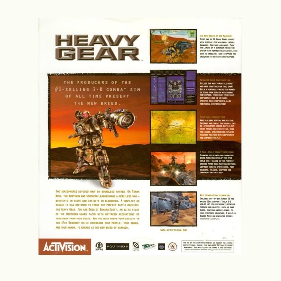 Heavy Gear (PC Game, Activision 3D Combat Simulator) Complete w/ Manual: 2 CDs - Picture 3 of 7